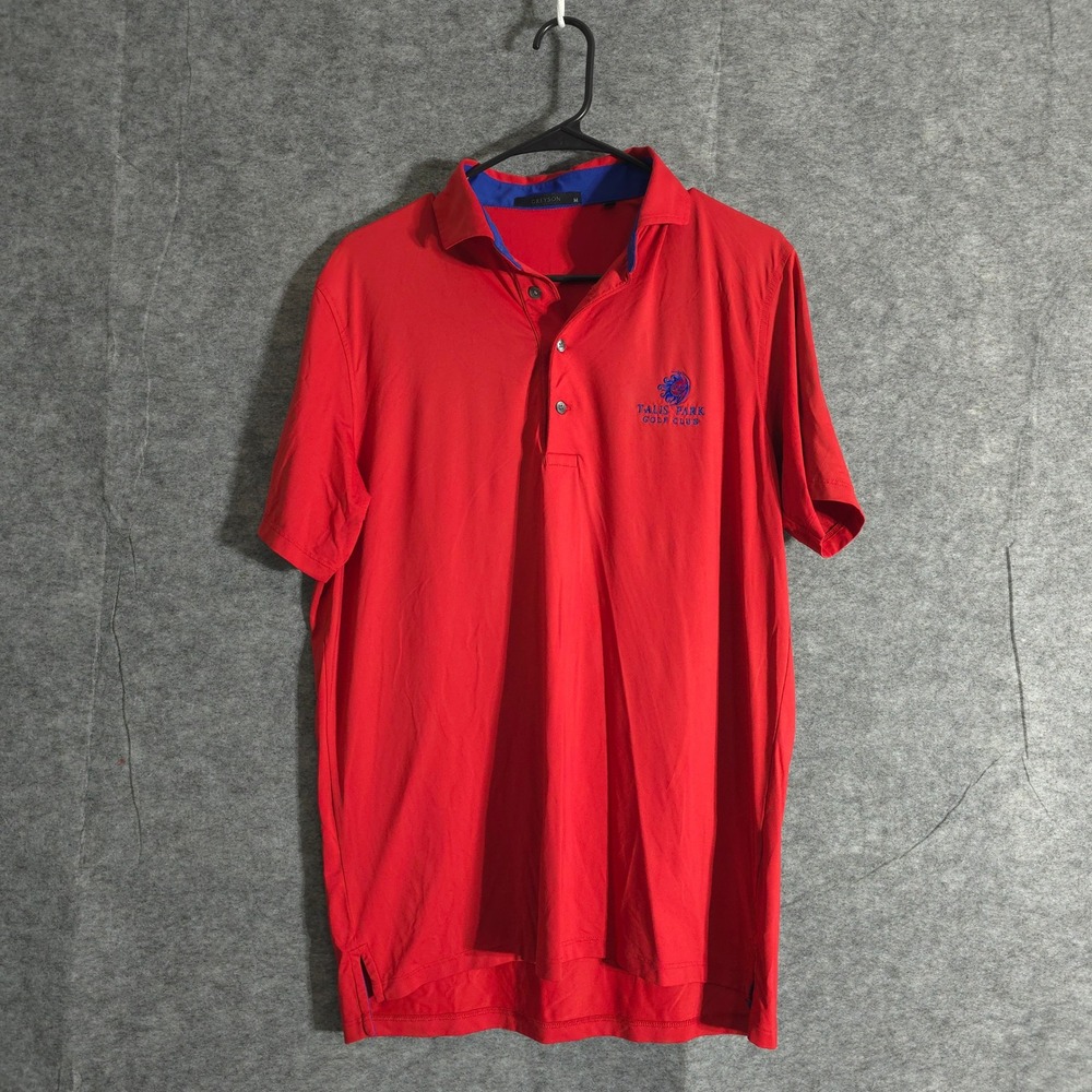 Greyson Talis Park Golf Club Polo Shirt Mens Sz M Red Blue Golf Activewear Sport